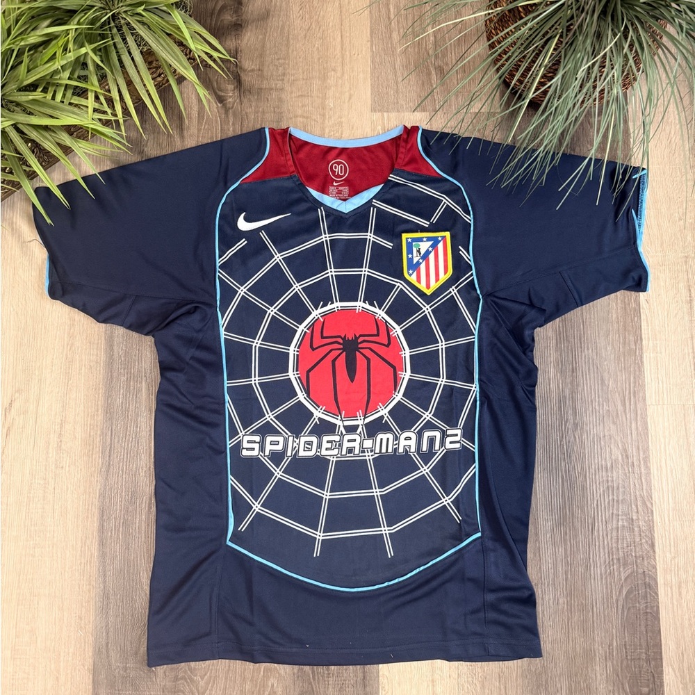 Atletico Madrid Spiderman 2004/05 Retro Soccer Jersey Vintage Football Shirt L
